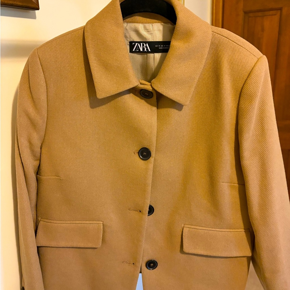 Zara Cropped Camel Blazer
